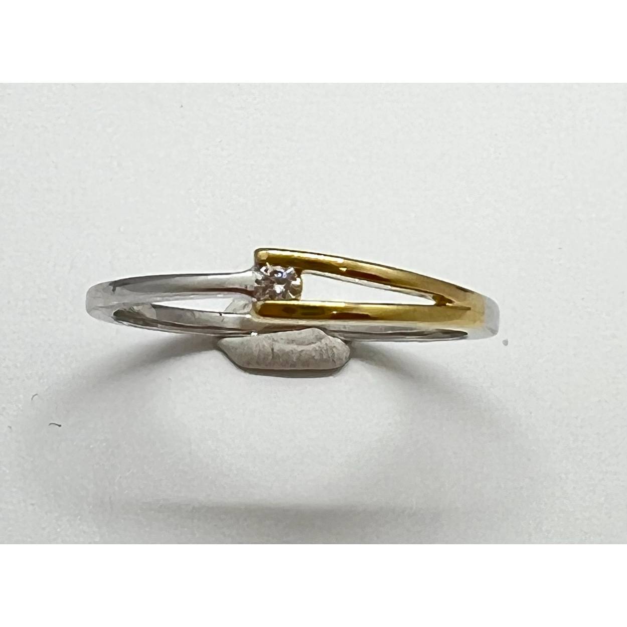 bi-color dames ring met diamant