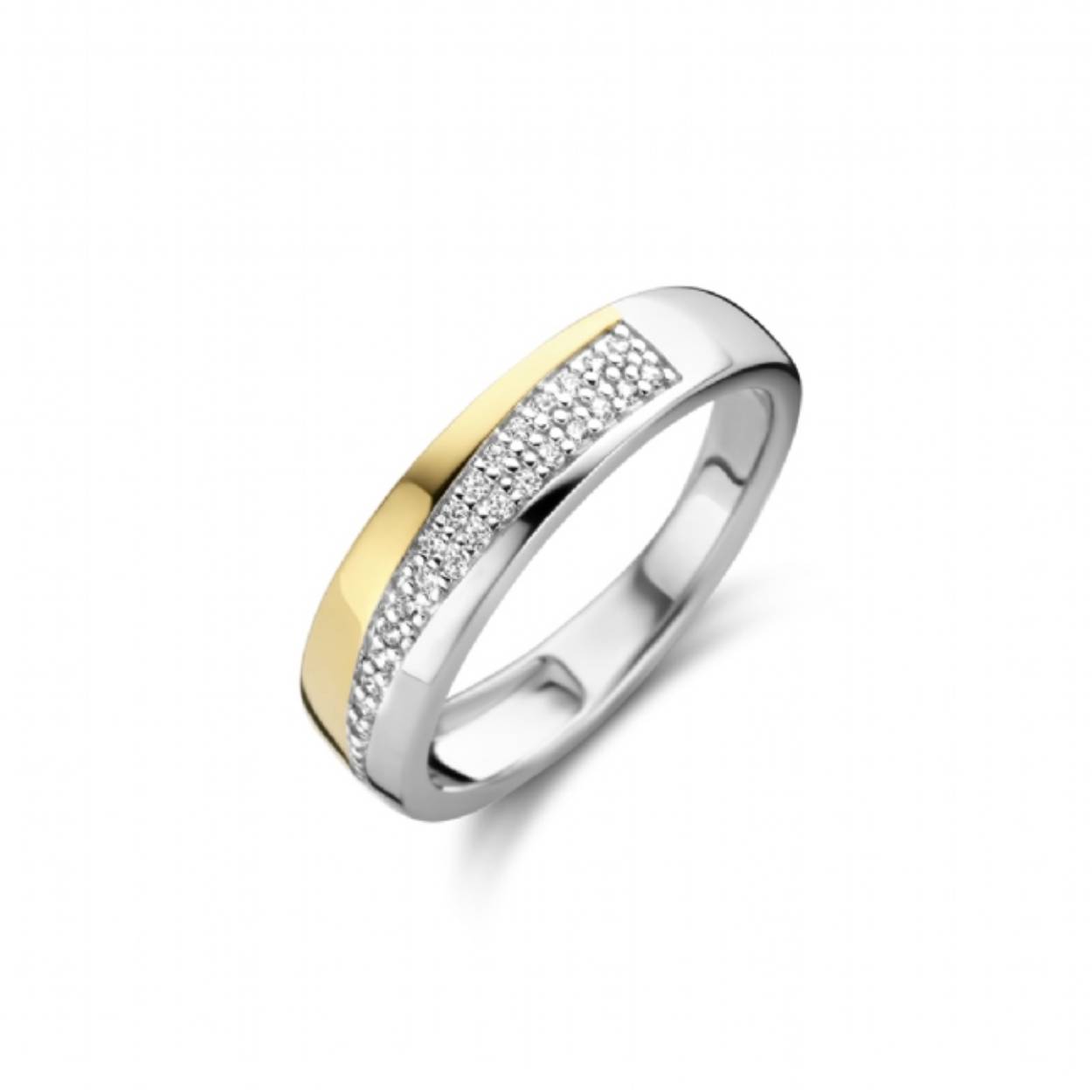Rosa Di Luca geelgoud verguld zilver met zirkonia ring