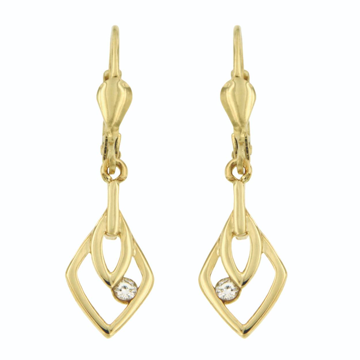 Oorhangers Geelgoud met zirconia