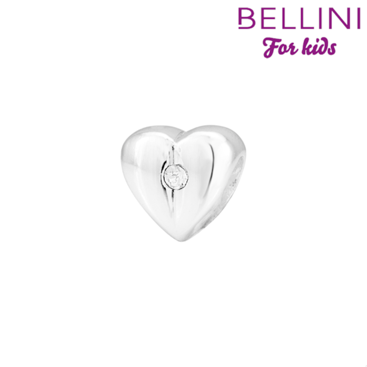 Zilver hartje met zirkonia