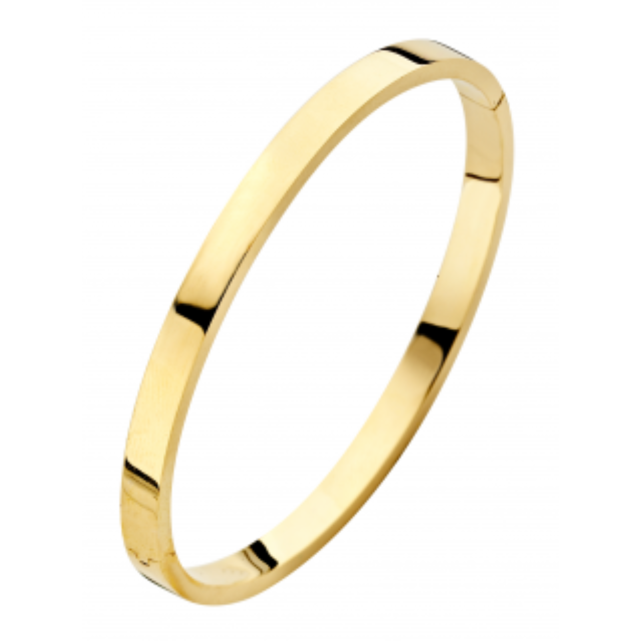 14k geelgouden slavenarmband 5mm vierkant buis met zilveren kern, waardoor de armband niet kan deuken
