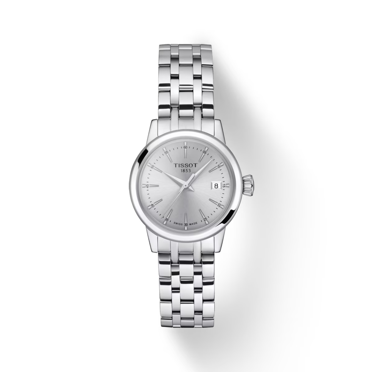 De Tissot Classic Dream Dames Horloge is een prachtig ontworpen polshorloge met een analoog uurwerk, quartz-motor en Zwitserse precisie. Met een rond zilverkleurig roestvrijstalen kast en zilverkleurige wijzerplaat en band, biedt het een elegante uitstraling. Waterdicht tot 5 ATM, nikkelvrij en anti-allergisch. Perfect voor dagelijkse en speciale gelegenheden. Draag met een verfijnde outfit.