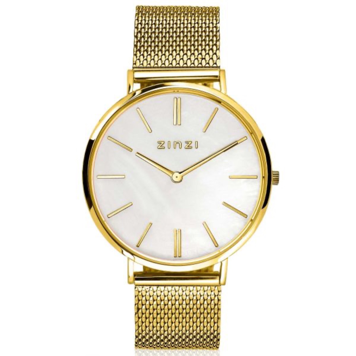 DBL STAAL DAMES HORLOGE MET PARELMOER WIJZERPLAAT