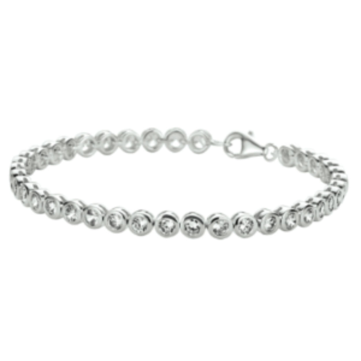 zilveren tennisarmband met zirkonia 4mm 18,5cm