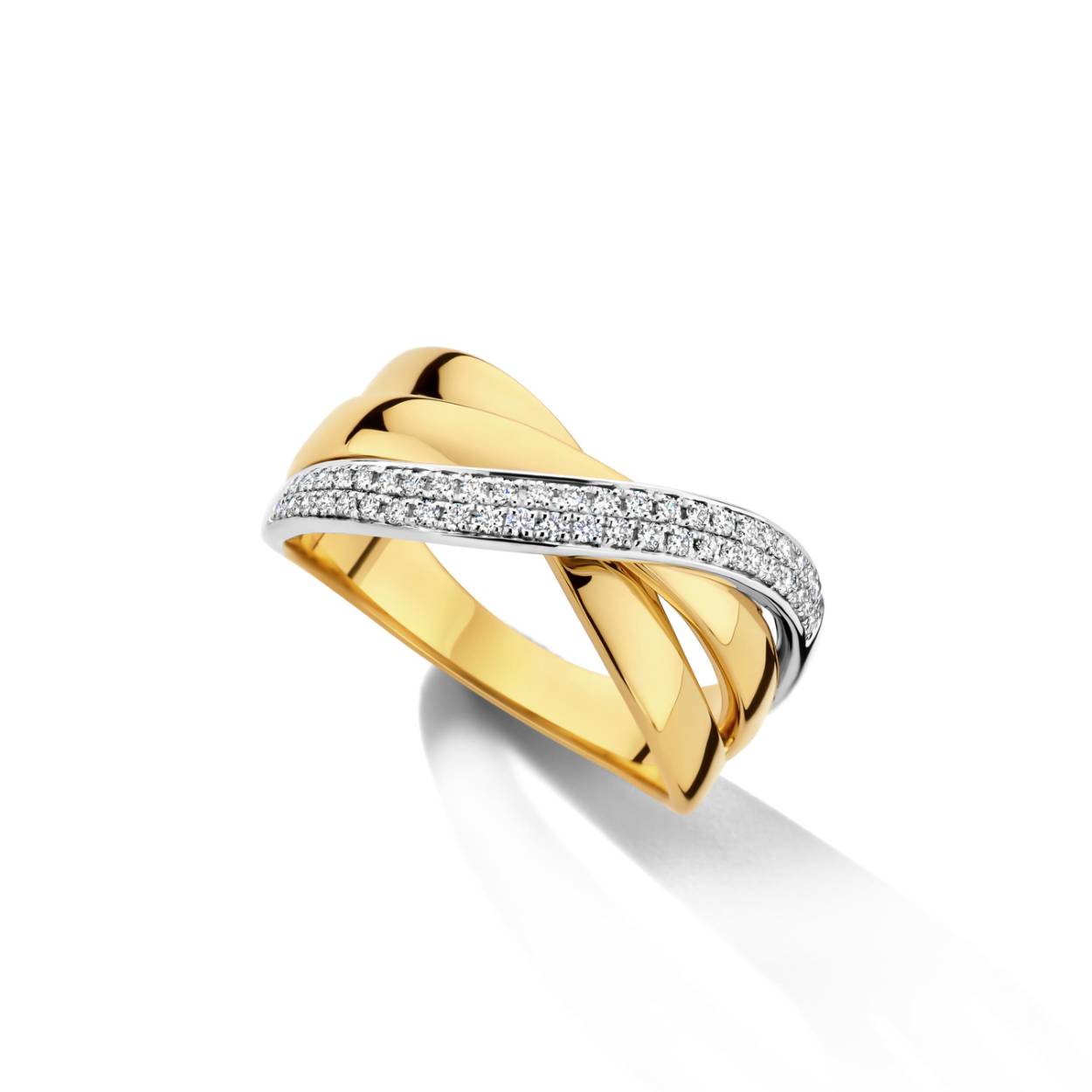 Ring goud 18kt met diamanten.
