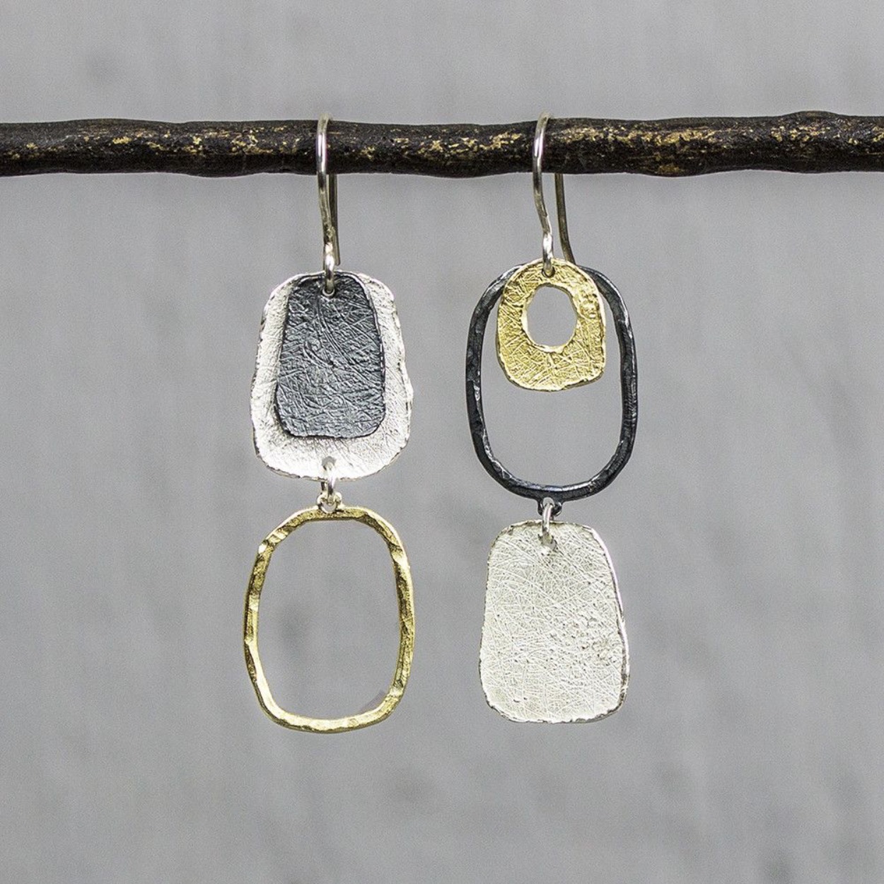 Jeh Jewels oorhangers zilver/ verguld