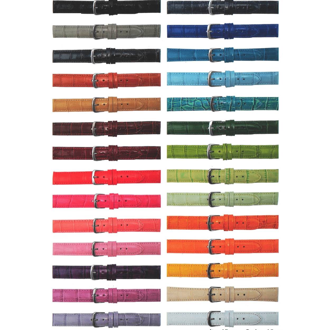 horlogeband rood alligatorprint XL 24mm