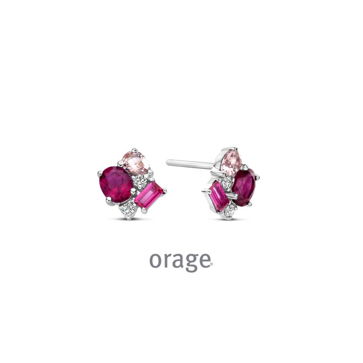 Orage oorstekers zilver