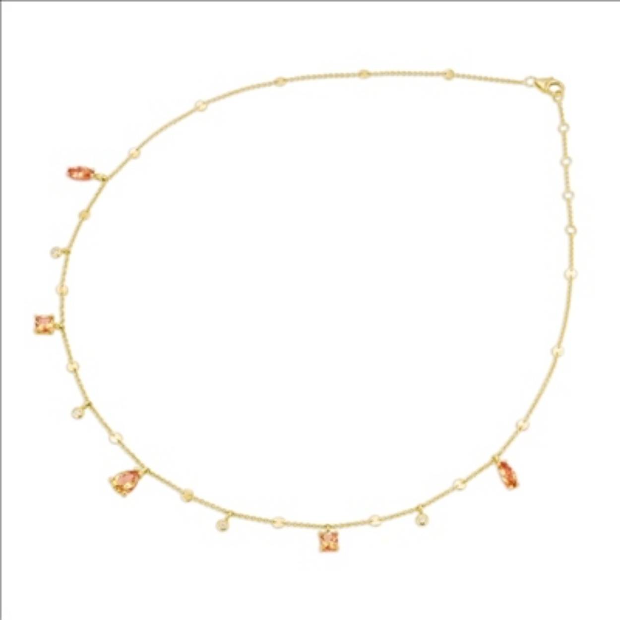 Necklace 18 kt gold dm ct 0.27 citrine ct 2.50