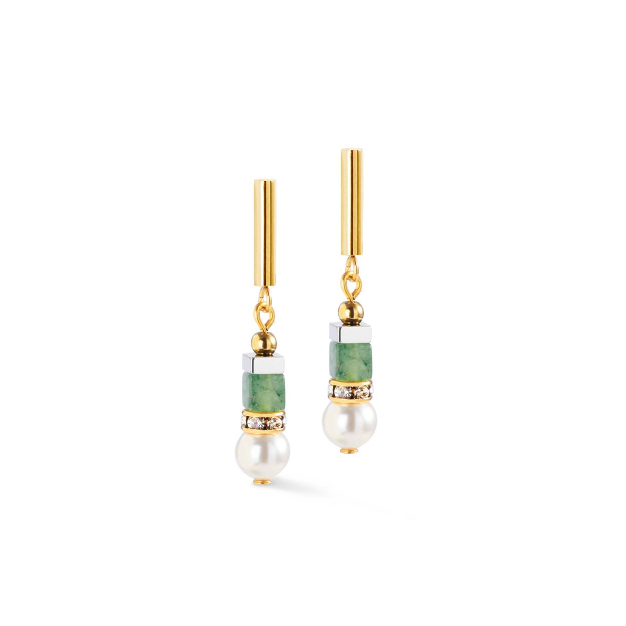 Coeur de Lion oorhangers 4354/21-0500 Green
met Swarosvki parels
