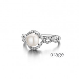 Zilveren Ring parel 925 rh cz (V/39)
Maat: 54