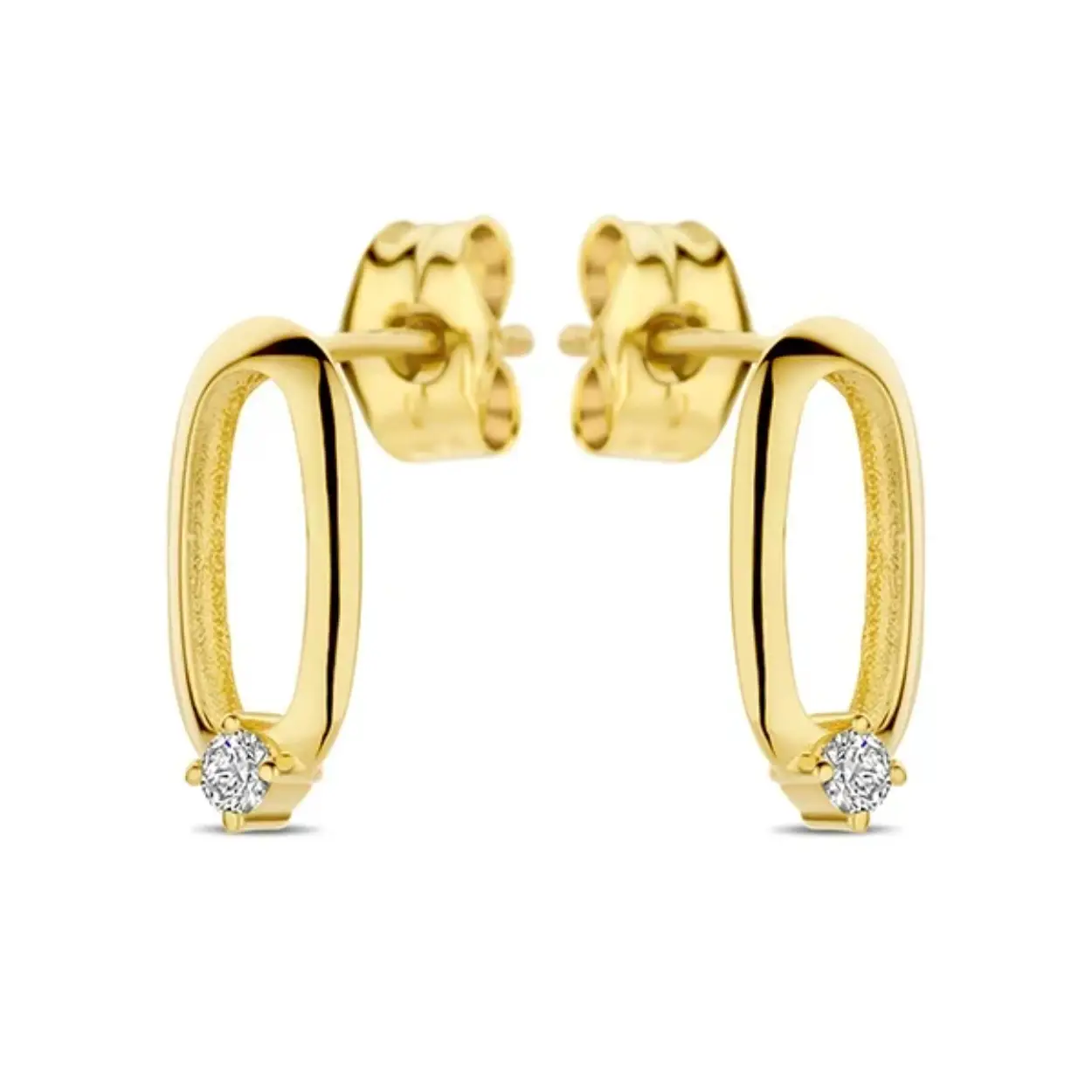 SWING JEWELS 14K YELLOW GOLD EARRING WITH DIAMOND 0.05CT
