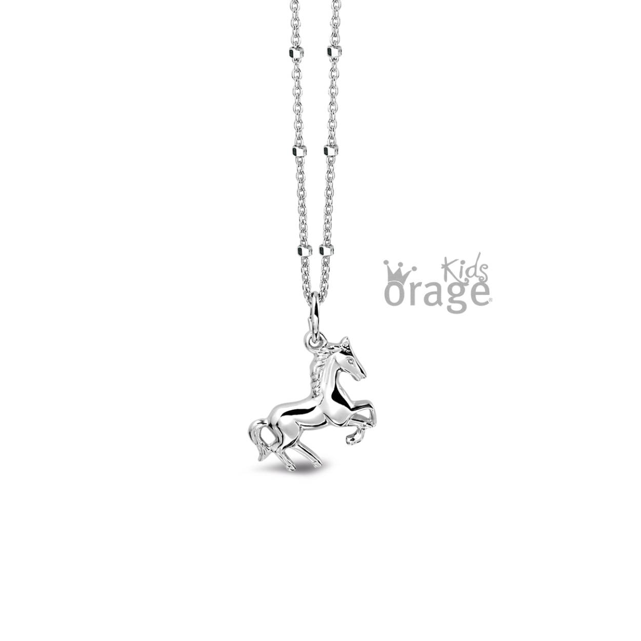 Zilveren ketting (36 cm) met hanger 'paardje' van het merk Orage kids
Bijhorende oorbellen ook verkrijgbaar