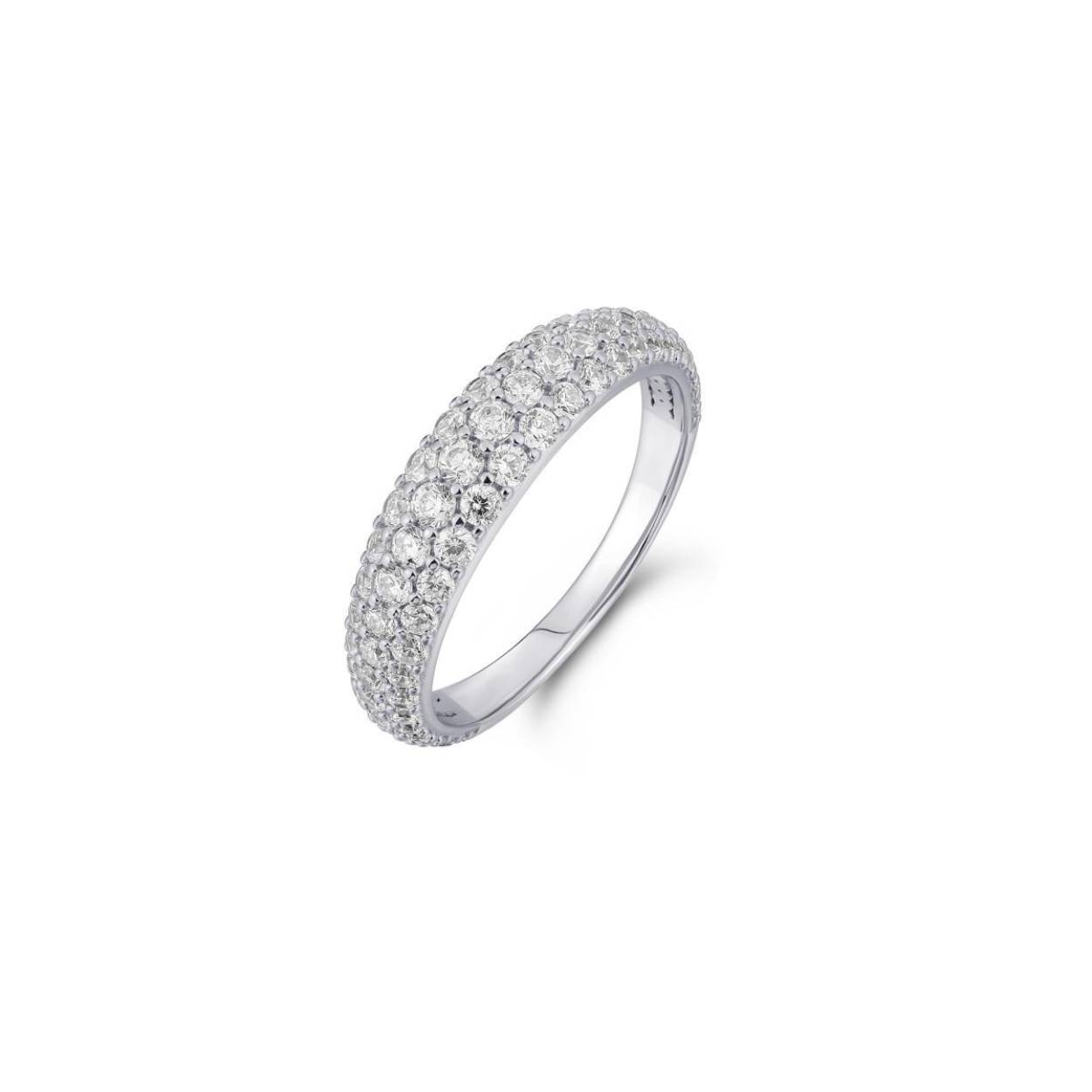 Zilveren ring met zirkonia's R488-56
