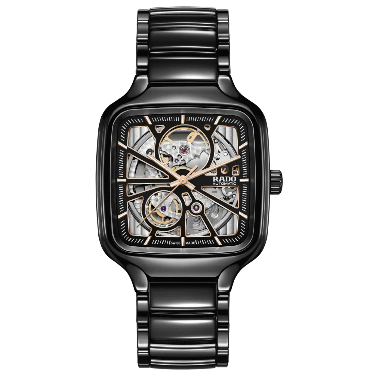 Rado True Square Skeleton Automaat High-Tech Ceramic 38 mm - R27086162