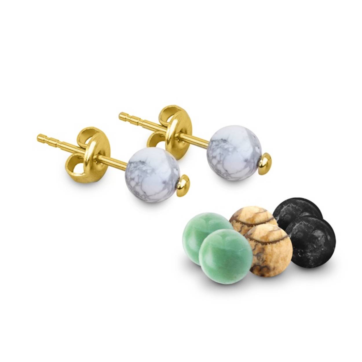 Melano oorstekers GD gem. stone CE05GD06212
Met 4 verschillende stenen bolletjes.