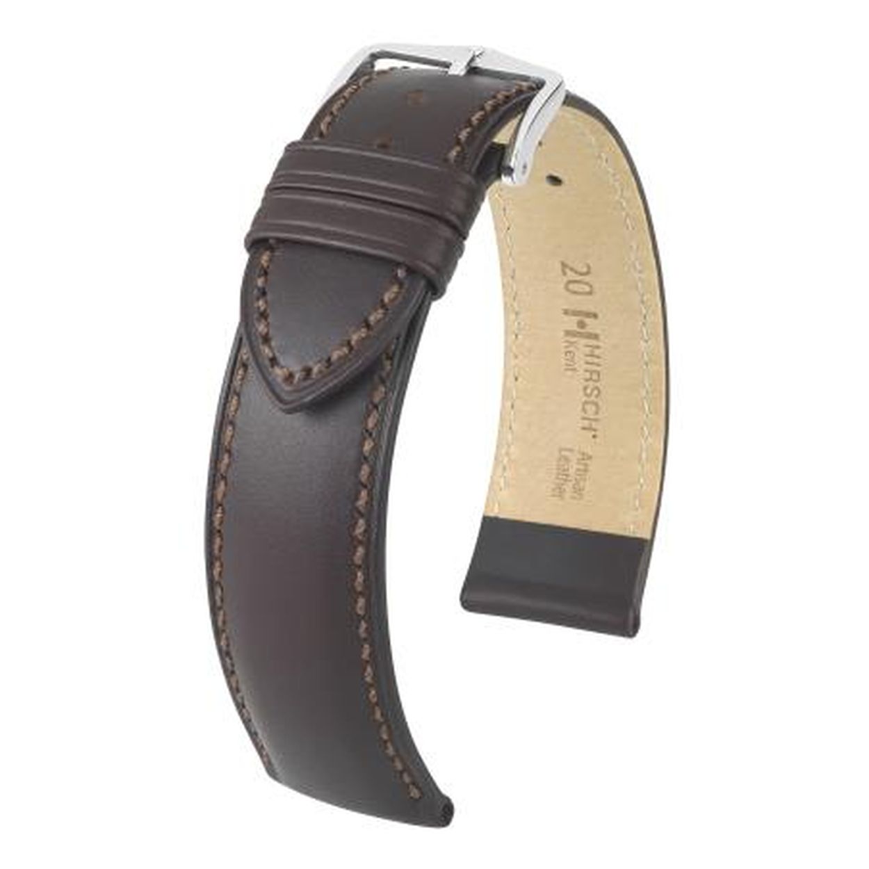 HIRSCH KENT L BROWN CALF 22/20MM 01002010-2-22.