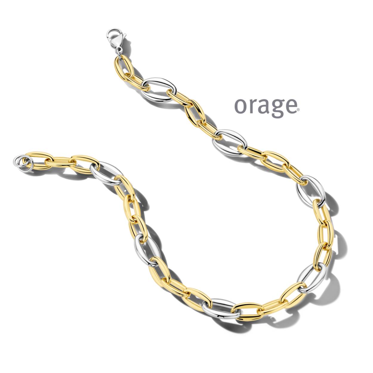 Orage collier in bicolor staal op 48cm