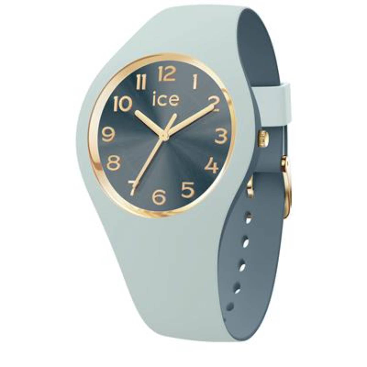 Dit Ice Watch horloge uit de Duo Chic collectie heeft referentienummer IW021822.

Dit analoge horloge van icewatch heeft een blauwe band. De donkerblauwe kleur van de binnenkant van de band is tevens de kleur van de wijzerplaat. Het horloge heeft gouden wijzers en aanduiding. Het horloge heeft een quartz uurwerk en is waterbestendig tot 10atm.