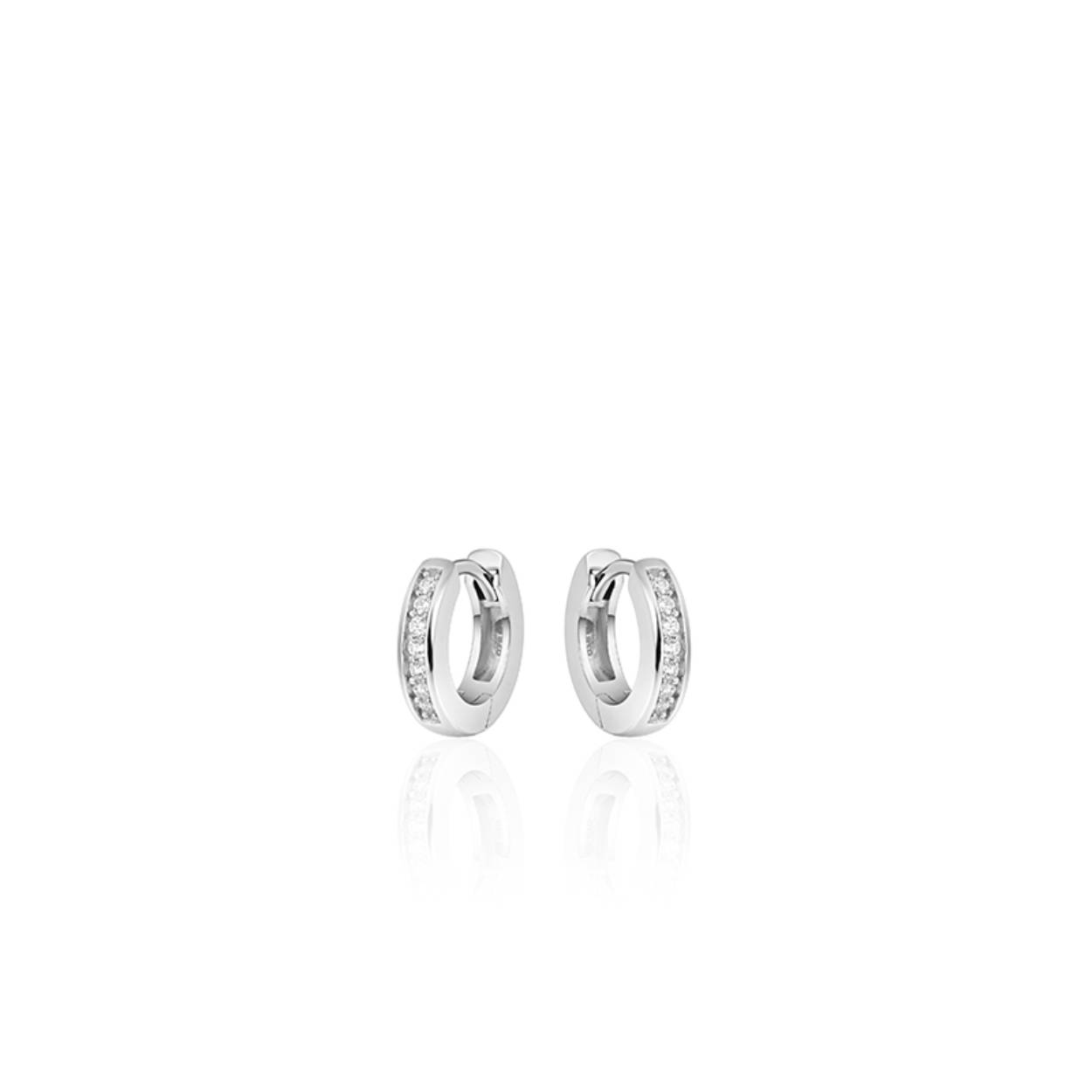 Zilver Gerhodineerde Klapoorringen KCD3/15