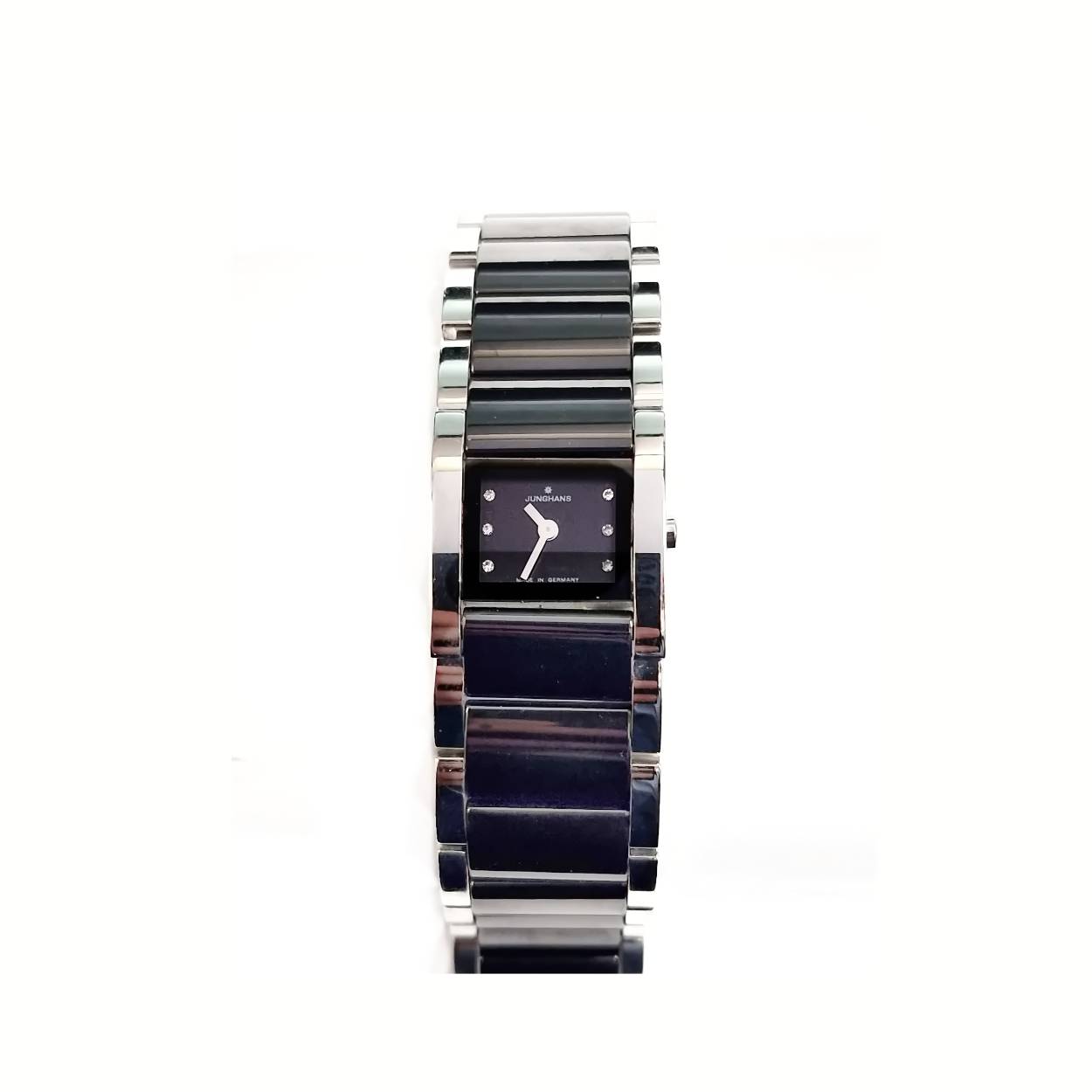 Junghans nova keramiek band zwart keramiek met staal band