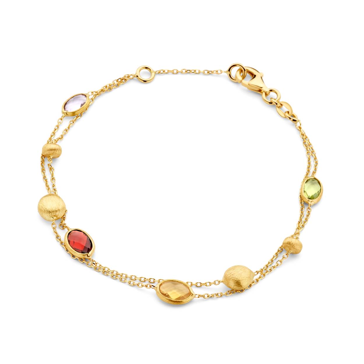 Armband geel goud 18 kt kleurstenen