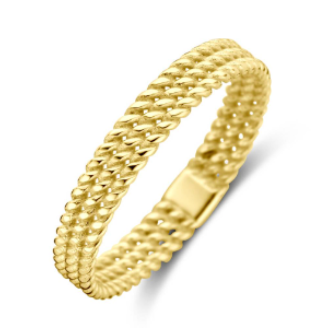 14k Geelgouden ring met een breedte van 3.5mm.
