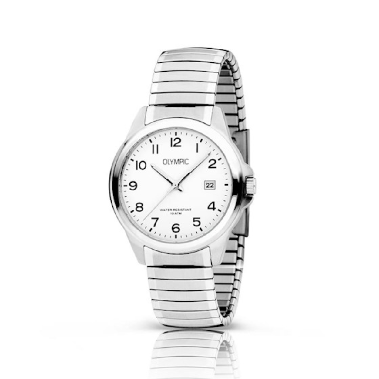 Olympic OL26HSS307 CHARLIE Horloge - Staal - Staal - Wit - 38mm