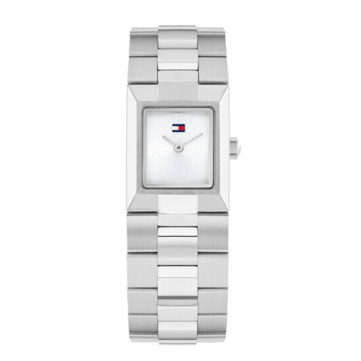 Tommy Hilfiger dameshorloge in edelstaal met een vierkante kast en mooie aansluitende edelstalen horlogeband. model Ivy TH1782786
