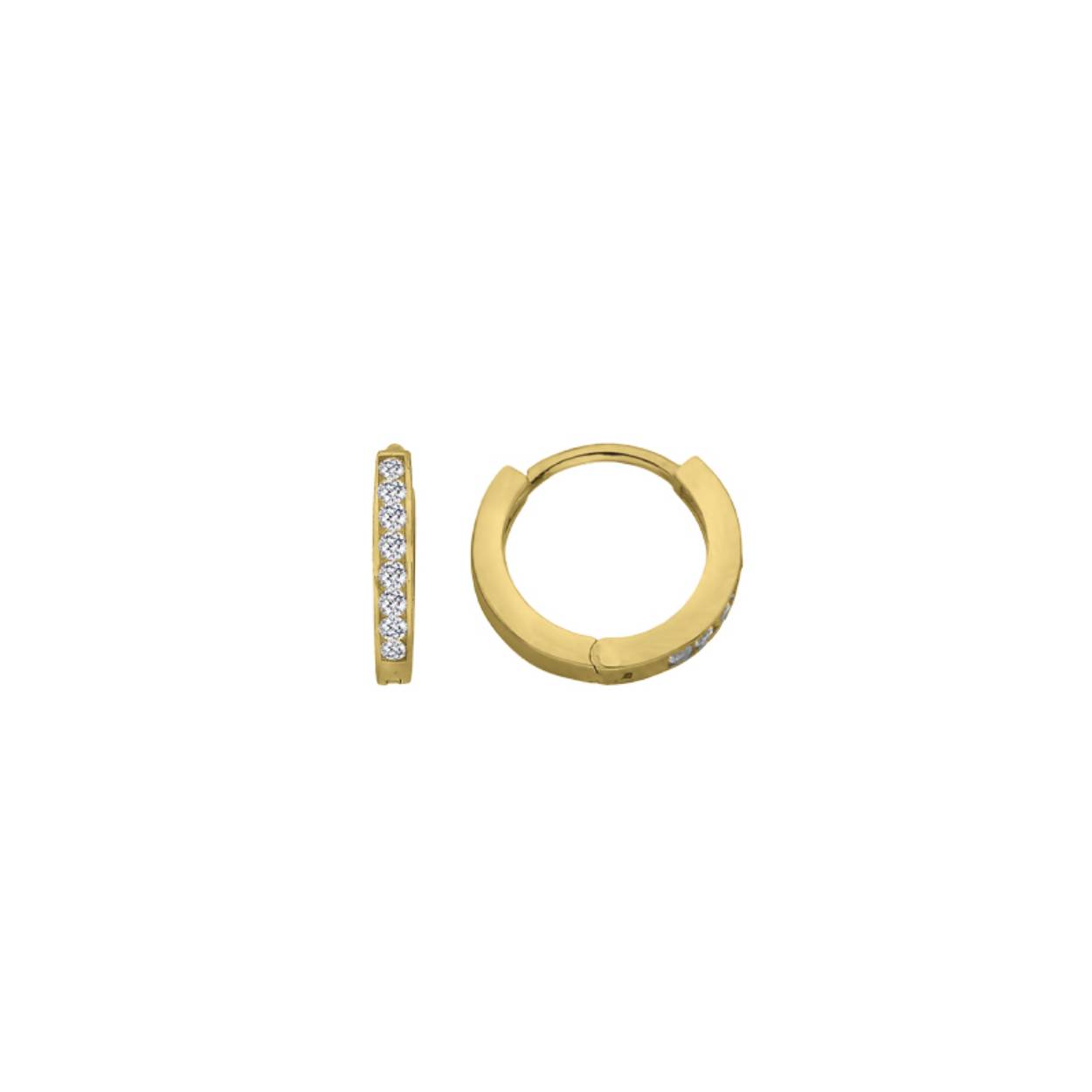 MY iMenso GOLD Creoli earrings "Stretto CZ 1,9x12mm"