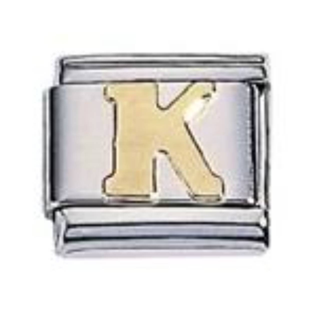 Zoppini edelstaal 9mm - zirkonia letter K - 301.K