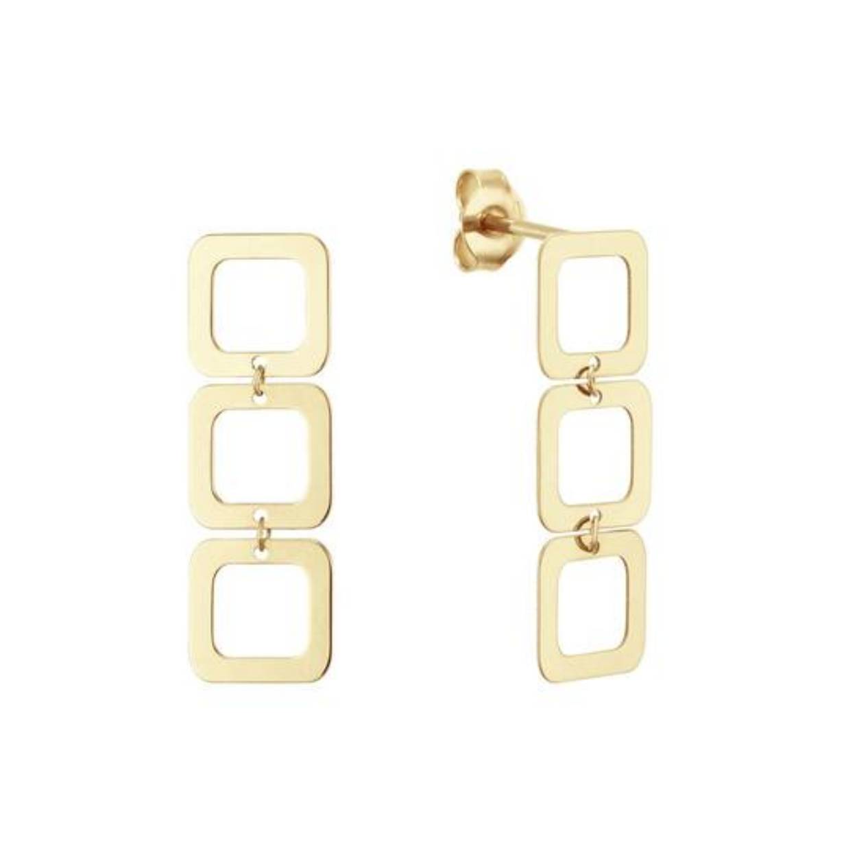 De inspiratiebron voor de 14 karaat gouden Laguna Earrings is het water rondom Venetië. Doordat het gebouwd is op kleine eilanden lijkt het te zweven, vandaar de open schakels. Combineer jij deze blikvanger met de Laguna Necklace? 

Venetian Diary Als je aan een betoverende stad denkt, waar je kunt verdwalen in smalle straatjes en waar gondels je meenemen langs de mooiste gebouwen en architectuur. Waar op iedere hoek iemand spontaan in een serenade kan uitbarsten. Aan welke stad denk je dan? Juist, het Italiaanse Venetië. Mysterieus, betoverend en romantisch. Een stad met elegante grachten, prachtige pleinen en kleurrijke mensen. Een stad waar ik mijn hart aan heb verloren. 

Het merk
Jackie is hét 14 karaat gouden on trend sieradenmerk. De collecties zijn geïnspireerd op de reizen die ik maak, van stedentrips tot exotische oorden. Elk gouden sieraad is helemaal van nu, handgemaakt door Europese goudsmeden en vervaardigd van overwegend gerecycled goud met echte edelstenen en zoetwaterparels. Elke collectie is dan ook met veel liefde en passie samengesteld. Mijn Jackie sieraden zijn de perfecte finishing touch voor iedere outfit!

Specificaties
- Studs
- Materiaal: 14 Karaat - Geelgoud - 585
- Open vierkantjes
- Totale lengte: 25mm