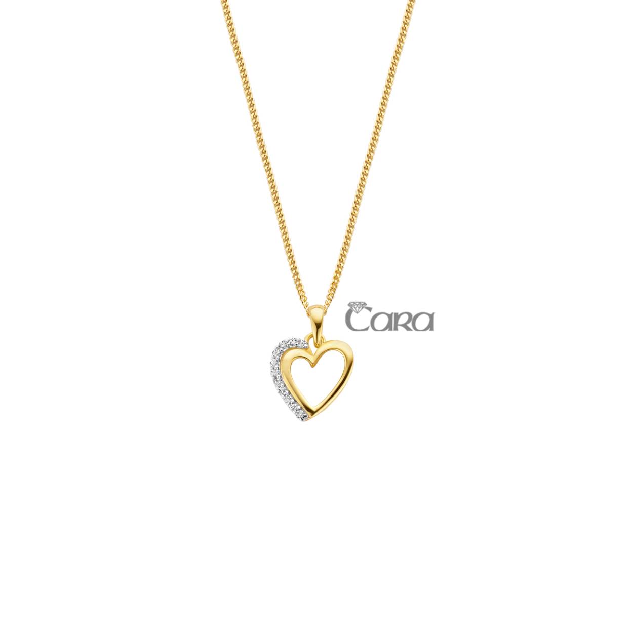 Cara hanger goud 18k gezet met zirconia 
