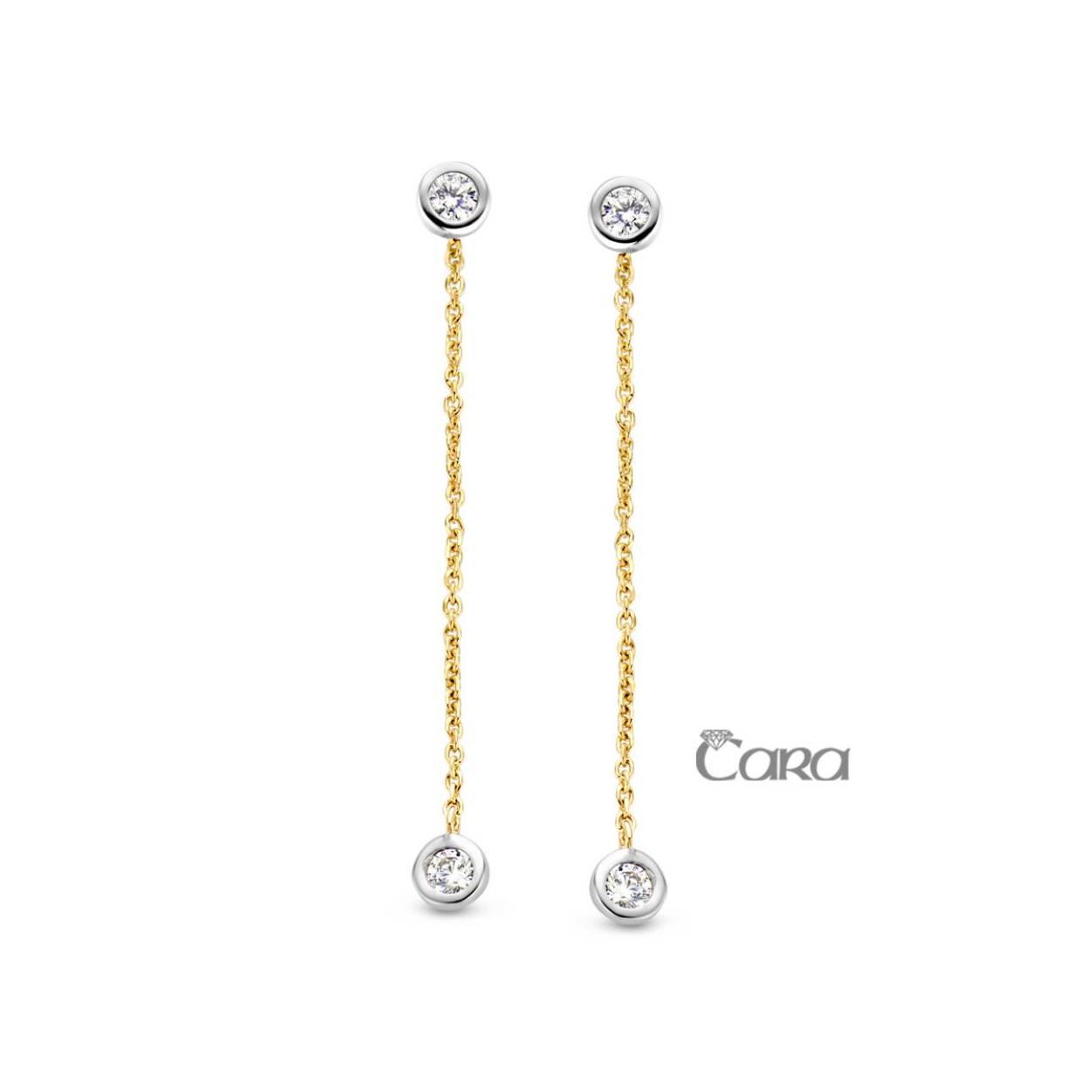 Cara oorslingers goud bicolor zirconia