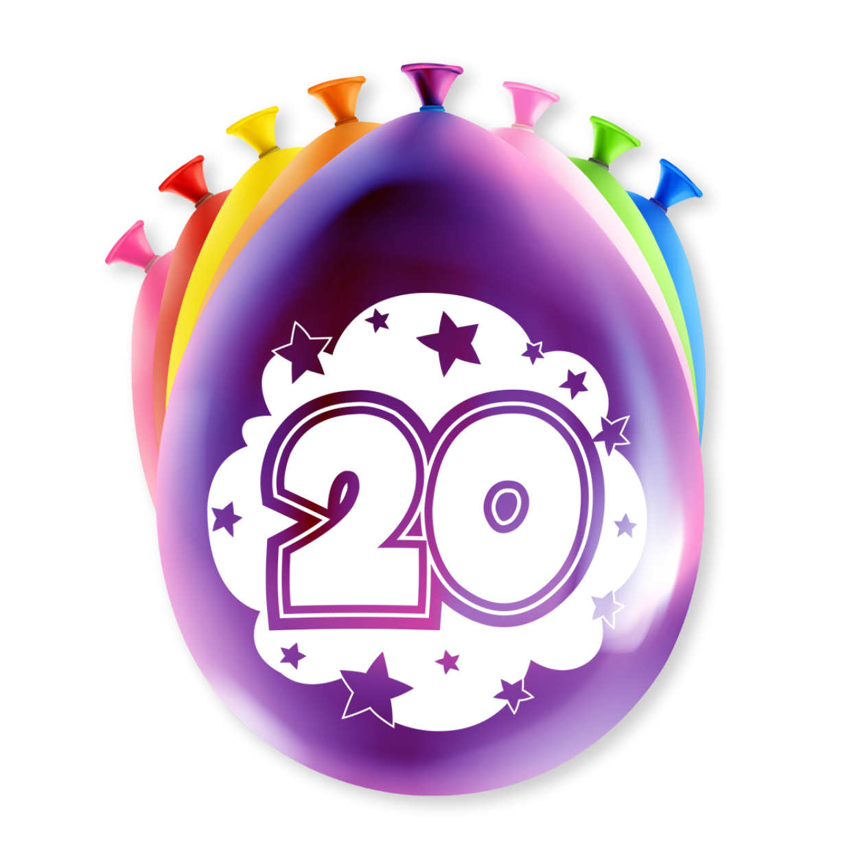 Een feestje kan niet zonder ballonnen en als u party ballonnen met 20 years koopt dan krijgt u deze in maar liefst 8 verschillende kleuren! De ballonnen zijn gemaakt van latex en zijn ongeveer 30 bij 30 centimeter groot.