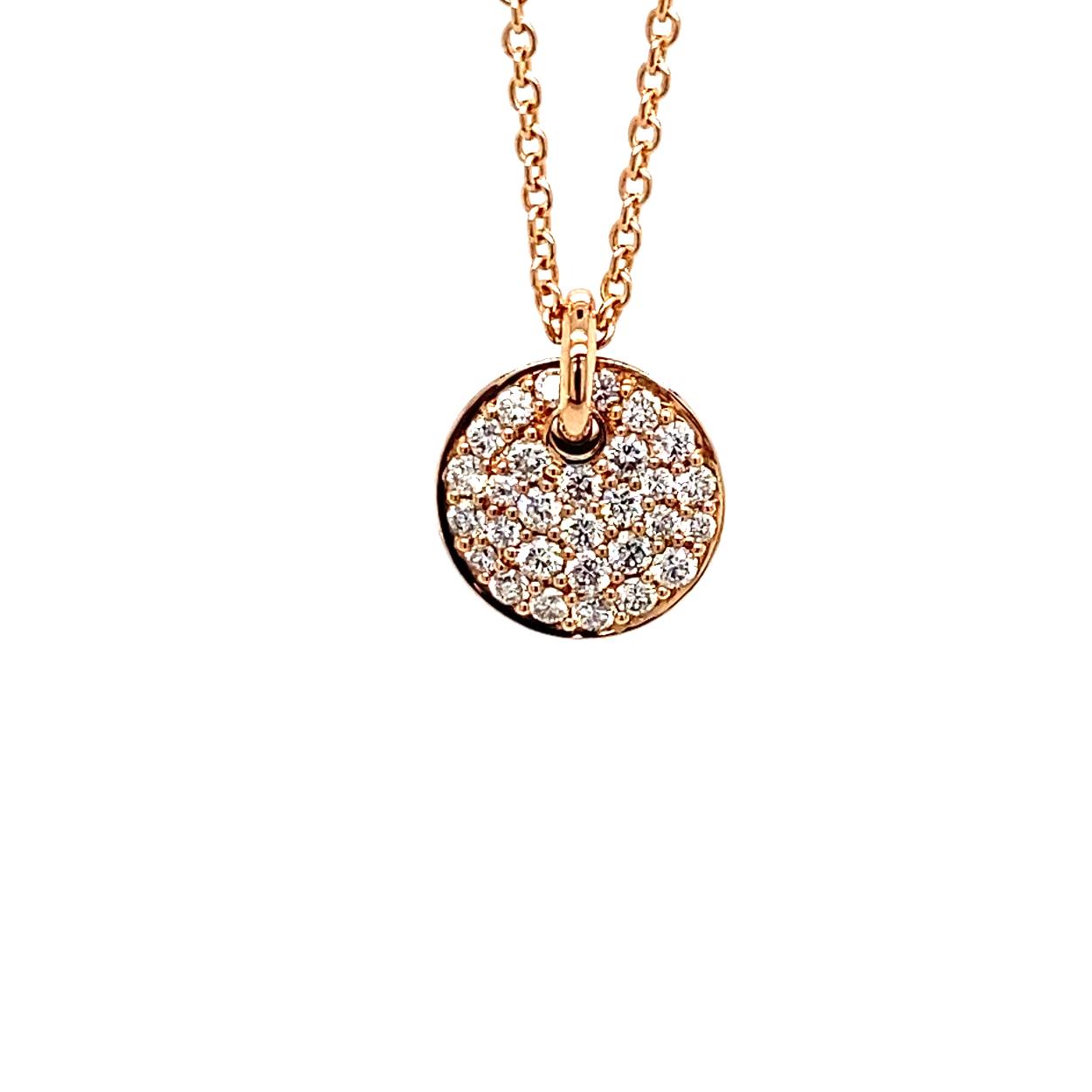  14 krt rose gouden collier met hanger met diamant 0.34 w/si