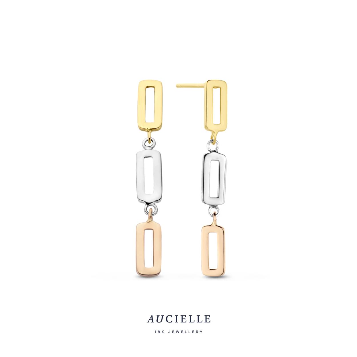 AuCielle Oorslingers Tricolor Goud 18k - AE0006L