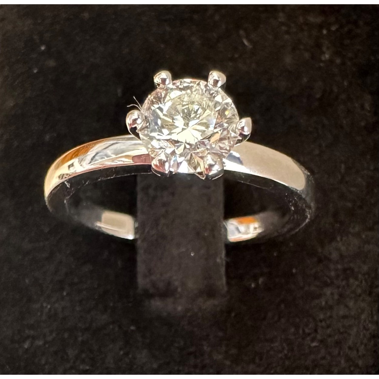14kt. Witgouden Haesen Exclusive Solitair, 1.00ct GIA H/SI2