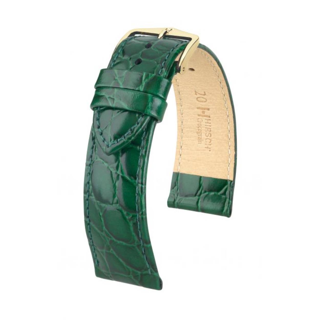 Het CROCOGRAIN horlogebandje doet zijn naam meer dan eer aan. Het glanzende kalfsleer met het originele krokodillenstempel en de bijbehorende karakteristieke oppervlaktestructuur maken van deze armband een echte blikvanger. De lichte bekroning en het discrete ton-sur-ton stiksel tonen de aandacht voor detail bij deze armband.