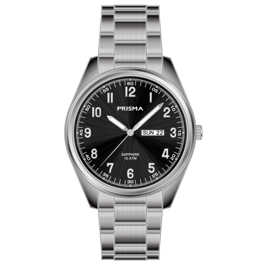 Prisma heren P.1304 horloge titanium saffierglas 10 ATM

Algemeen
Artikelnummer: P1304
Geslacht: heren
Uurwerk: Miyota (GM02)
Waterbestendigheid: 10 ATM/BAR
Details
Kast
– Kast maat: 41 mm
– Kast dikte: 8,6 mm- Kast materiaal: titanium
– Kast kleur: grijszilver
– Kastvorm: rond
– Glas type: saffier (Dit glas is sterk en krasvast )