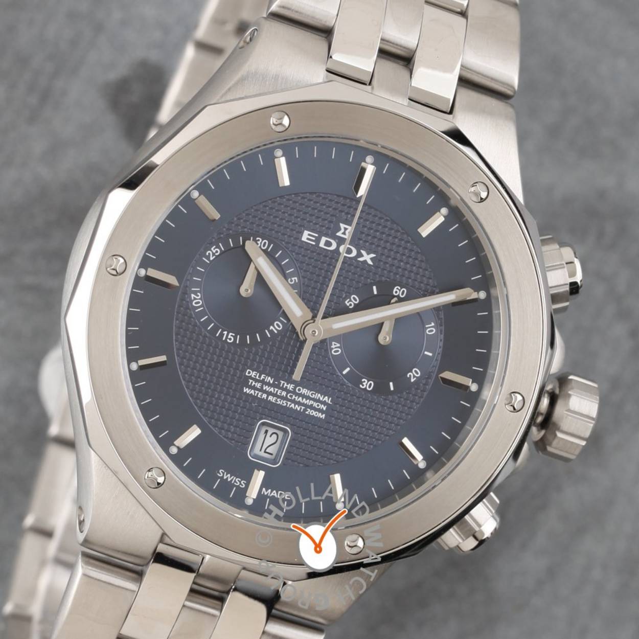 Edox 10110 3M stalen Delfin chronograaf herenhorloge met stalen band