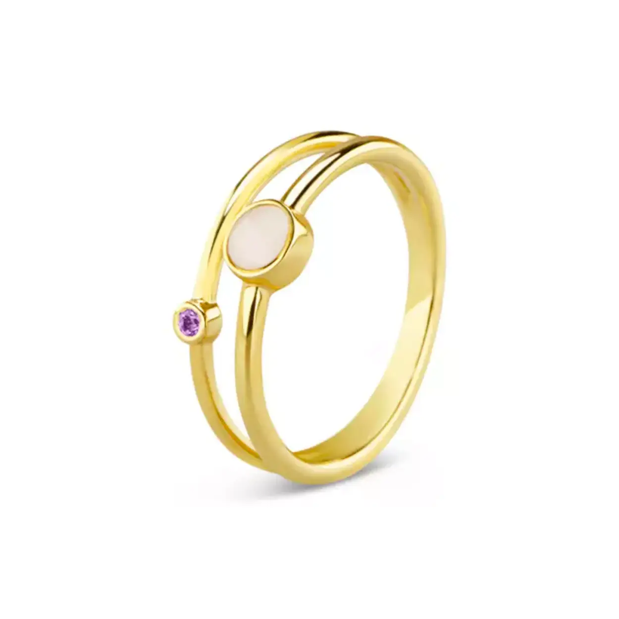 9kt. See You ring met geboortesteen diamant en moedermelk