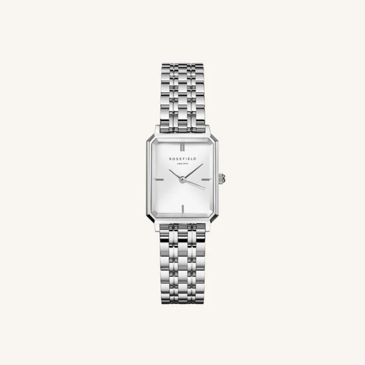 Rosefield octagon XS white sunday steel silver