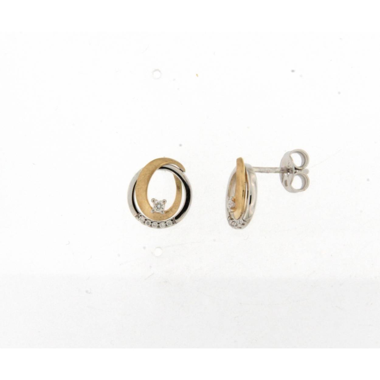 Oorringen goud 18kt met diamanten