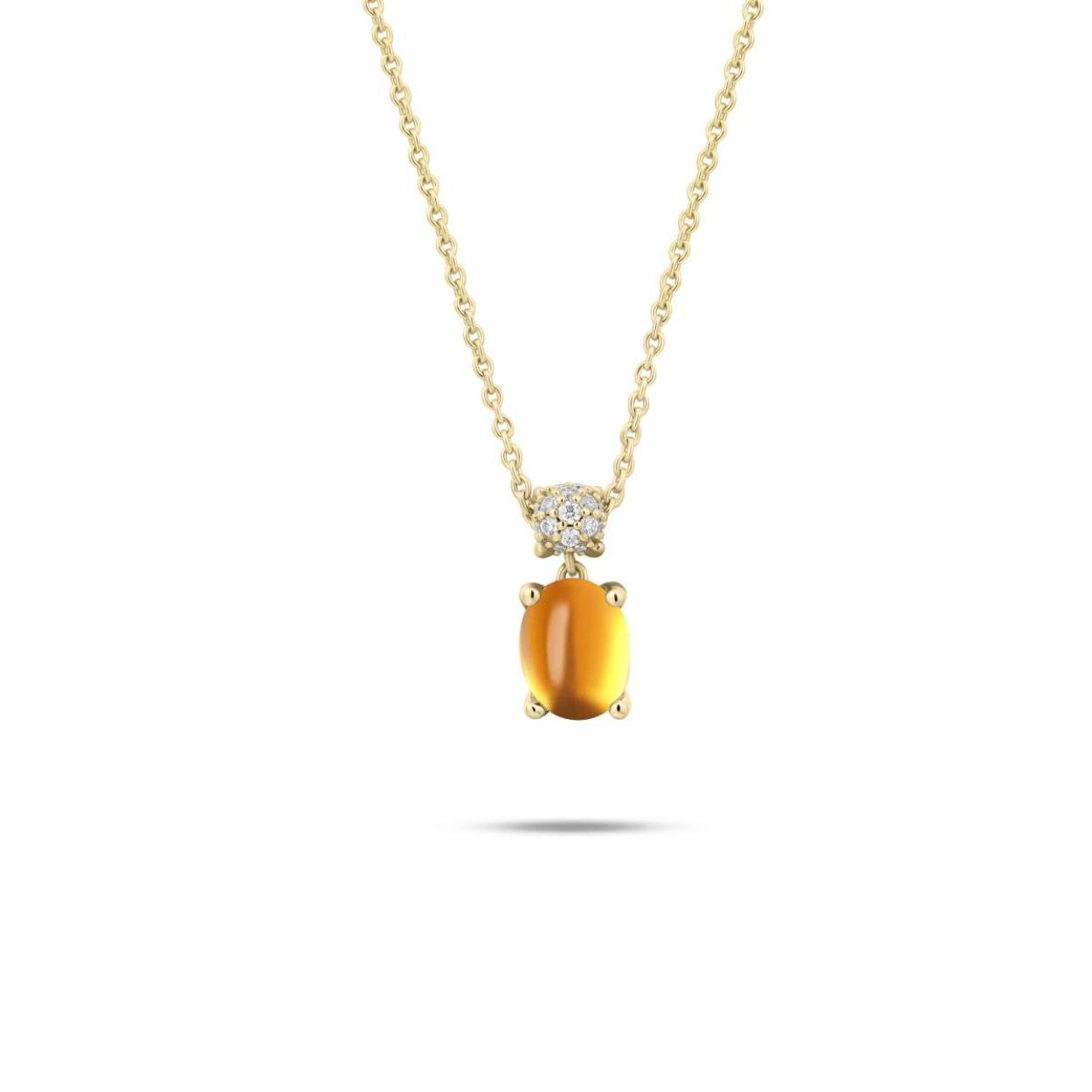Collier Dashing Details Pave goldplated met zirkonia's  42+5cm, zilver