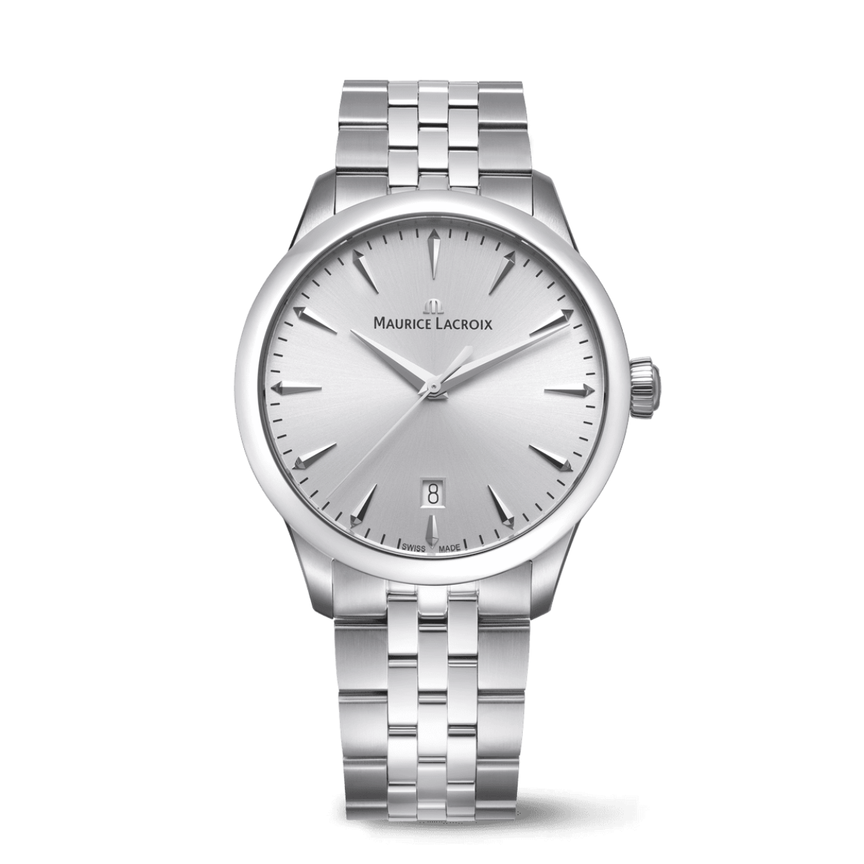 Maurice Lacroix 1975 Quartz date 39mm
Met zijn elegante vormgeving en slanke proporties straalt de 1975-collectie een vintage uitstraling uit, terwijl het tegelijkertijd een tijdloze aantrekkingskracht behoudt. Strak, verfijnd en met een hoge perceptiewaarde, is de 1975-collectie weliswaar nieuw, maar draagt het nog steeds de kenmerkende eigenschappen van Maurice Lacroix.

Het horloge is voorzien van een Zwitsers precisie uurwerk en een zeer krasbestendig saffierglas.