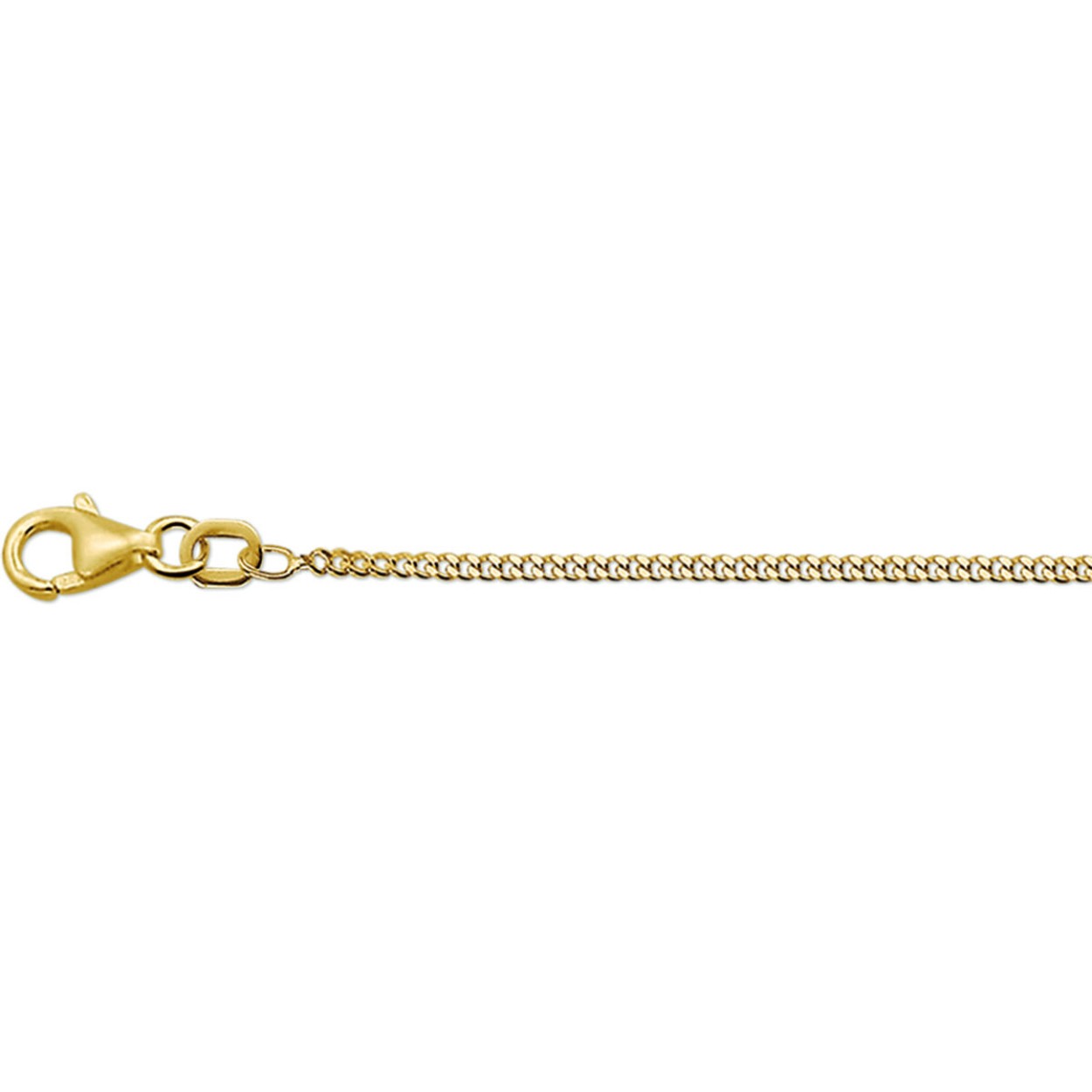Geelgouden collier met gourmette schakel. De schakelbreedte is 1.6mm.