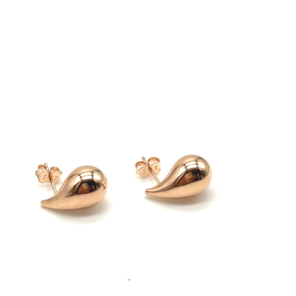 14k rosé gouden druppel oorbellen 