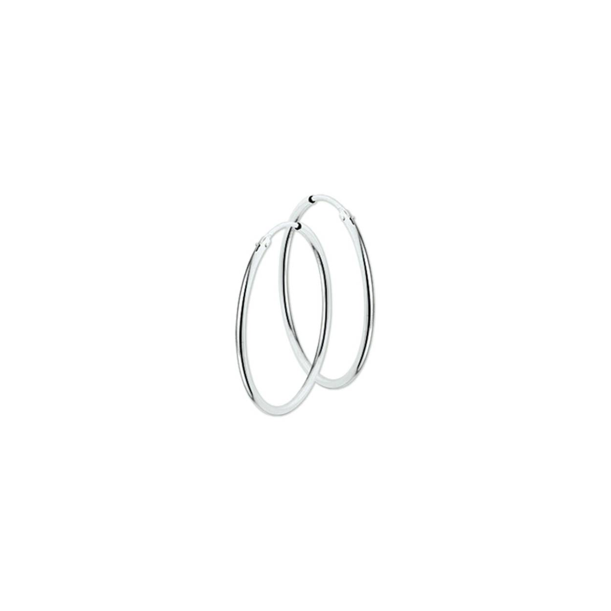 Witgouden oorring 17mm 1.3mm buis 