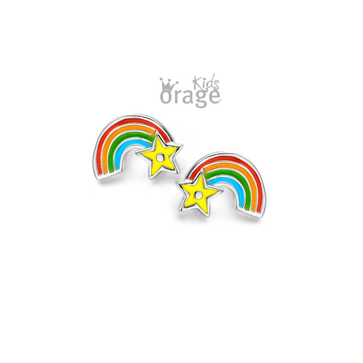 Zilveren oorstekers 'regenboog/ster' van het merk Orage kids
Bijhorende ring, ketting met hanger en armband ook verkrijgbaar
